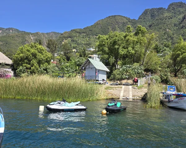 Jet skis on the shore of Santa Cruz La Laguna