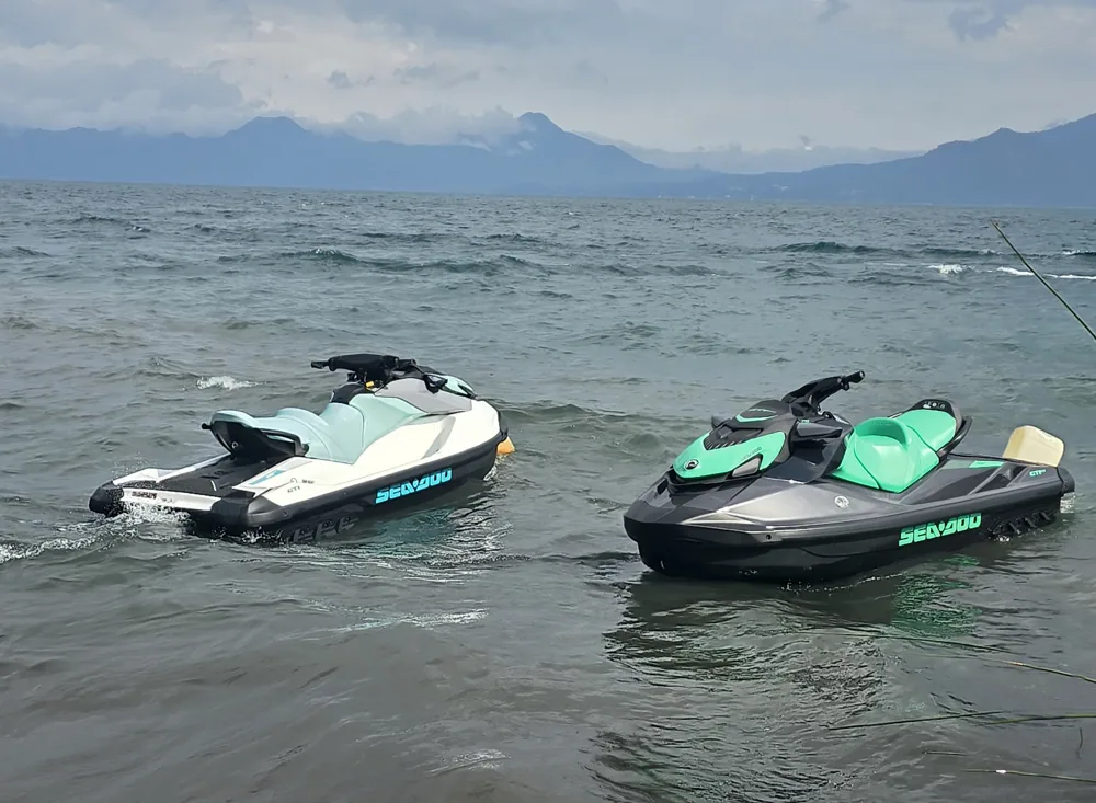 Two Sea-Doo jet skis on Lake Atitlán